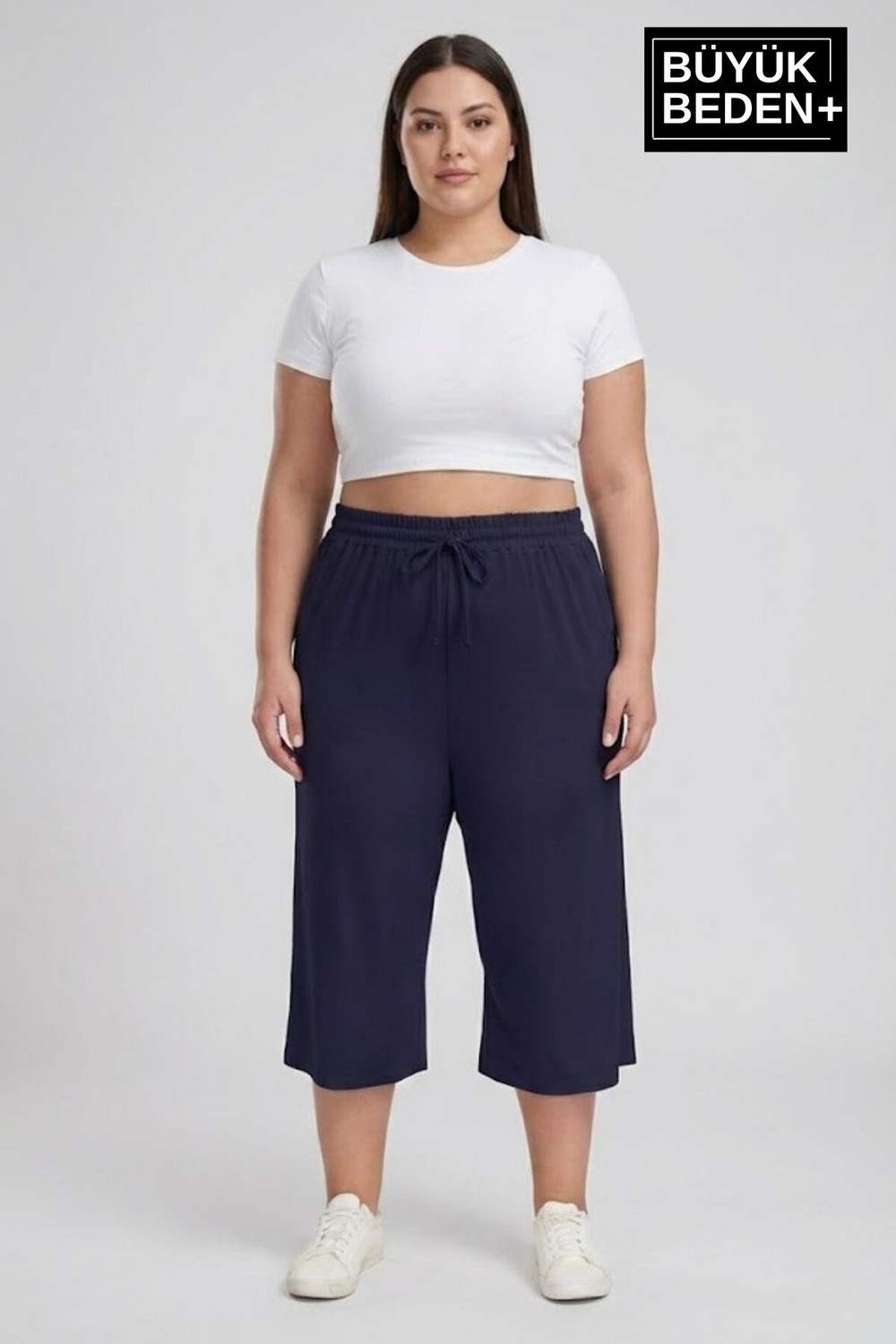 Superlife Kadın Büyük Beden Şort 3xl-6xl Rahat Kesim Diz Altı Günlük ŞORT-SPR26BSRK591