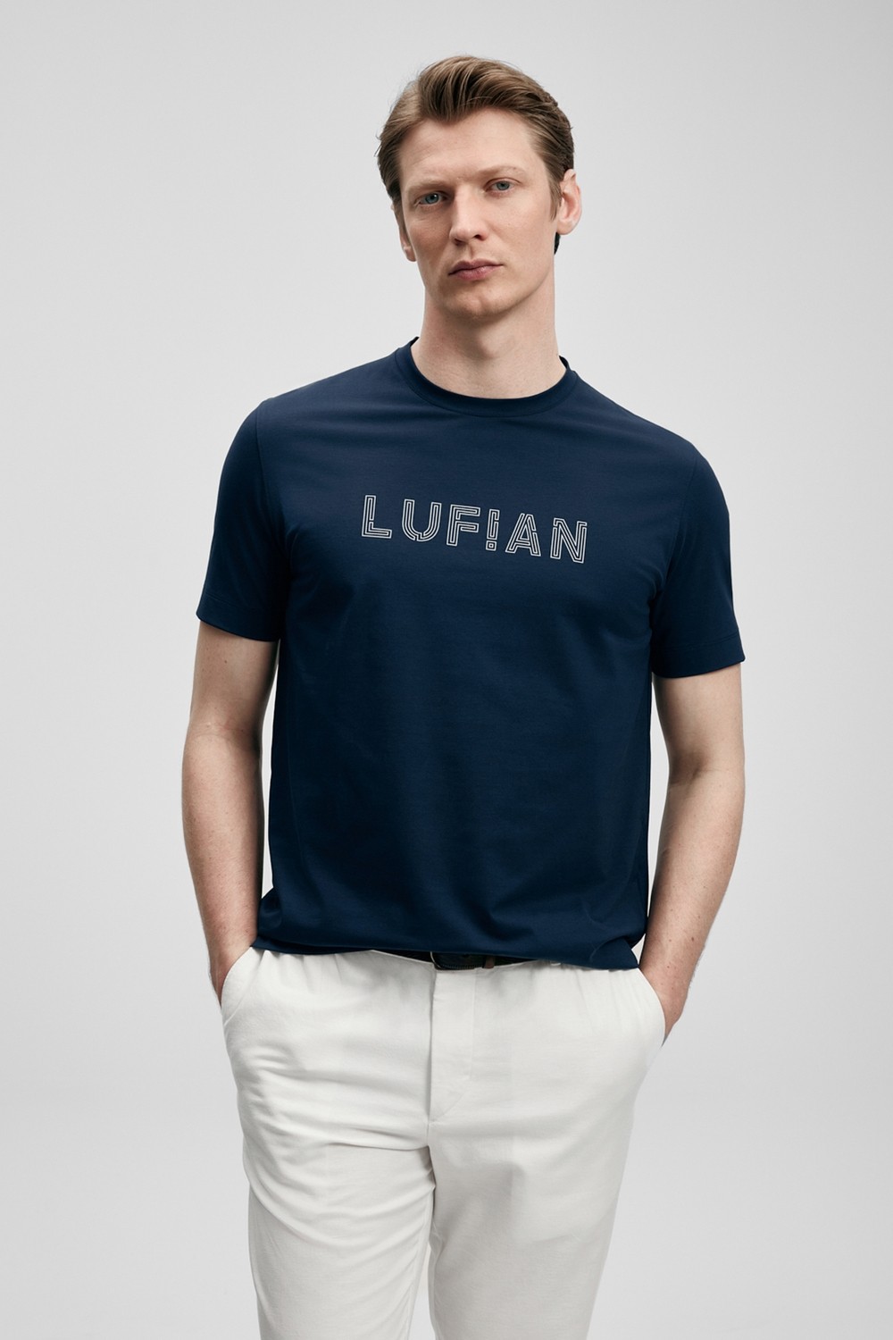 Lufian Oscar Modern Grafik Tişört Siyah görsel 8