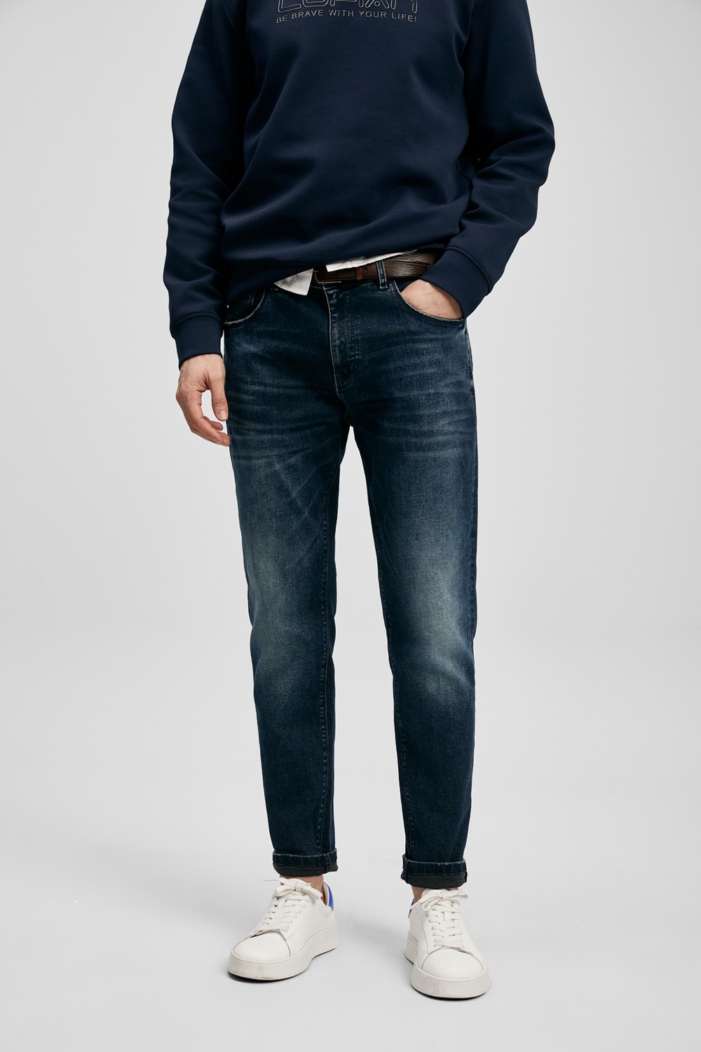 Lufian Benedıc Smart Jean Erkek Pantolon Slim Fit Koyu Lacivert görsel 4