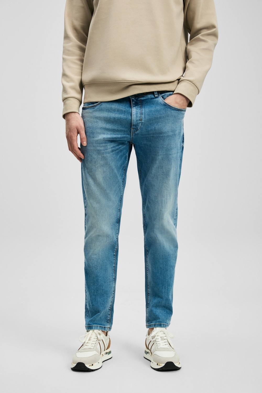Lufian Derek Smart Jean Erkek Pantolon Slim Fit Açık Mavi görsel 2