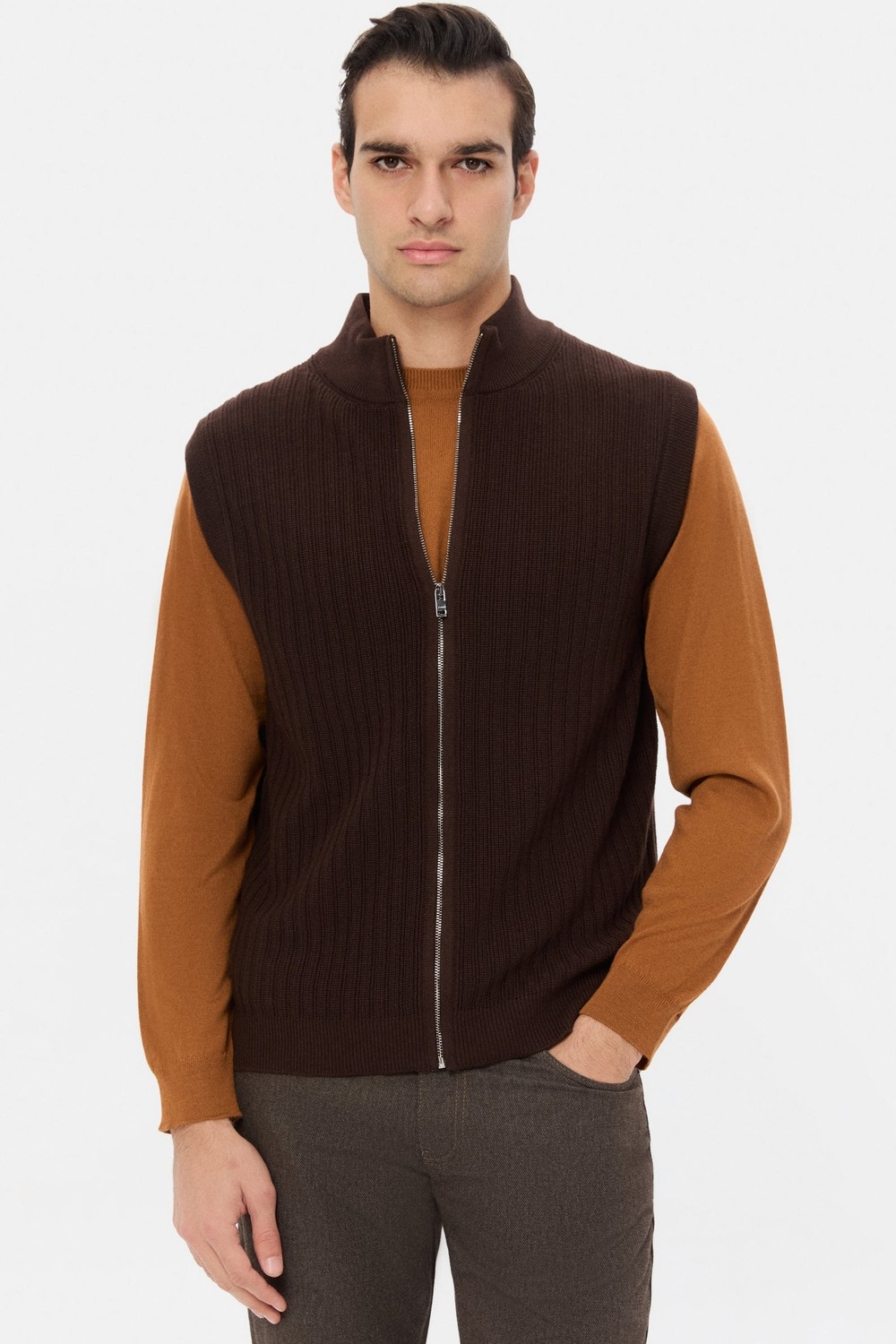 TWN Slim Fit Kahverengi Süveter görsel 7