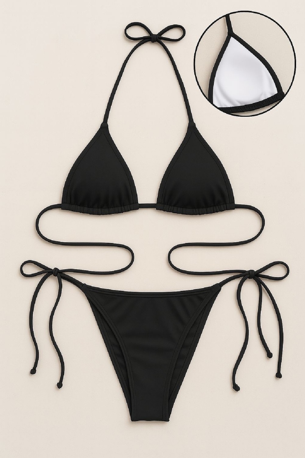 Bnchic Kadın Siyah Yandan ve Boyundan Bağlamalı Bikini Mayo Takımı görsel 2