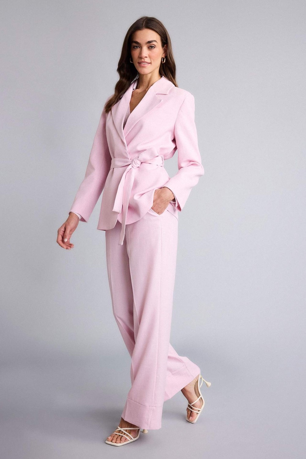 DeFacto Wide Leg Normal Bel Düz Paça Pantolon H0854AX26SM görsel 3