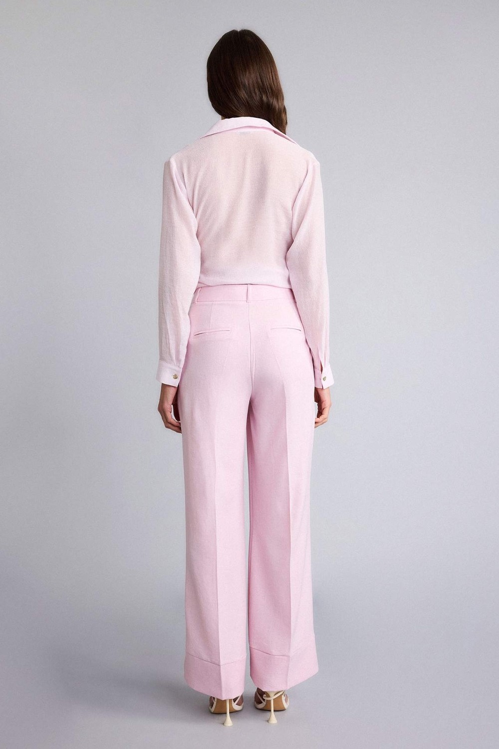 DeFacto Wide Leg Normal Bel Düz Paça Pantolon H0854AX26SM görsel 5