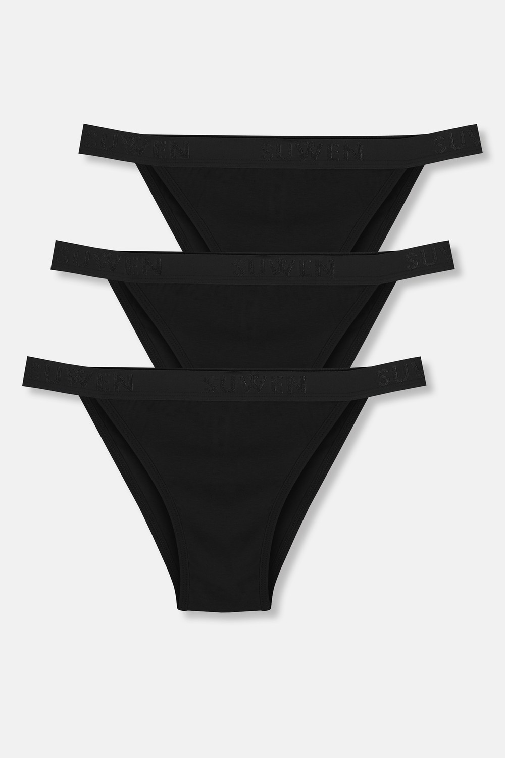 Suwen 3'lü Pamuklu Lastikli Normal Bel Slip Külot
