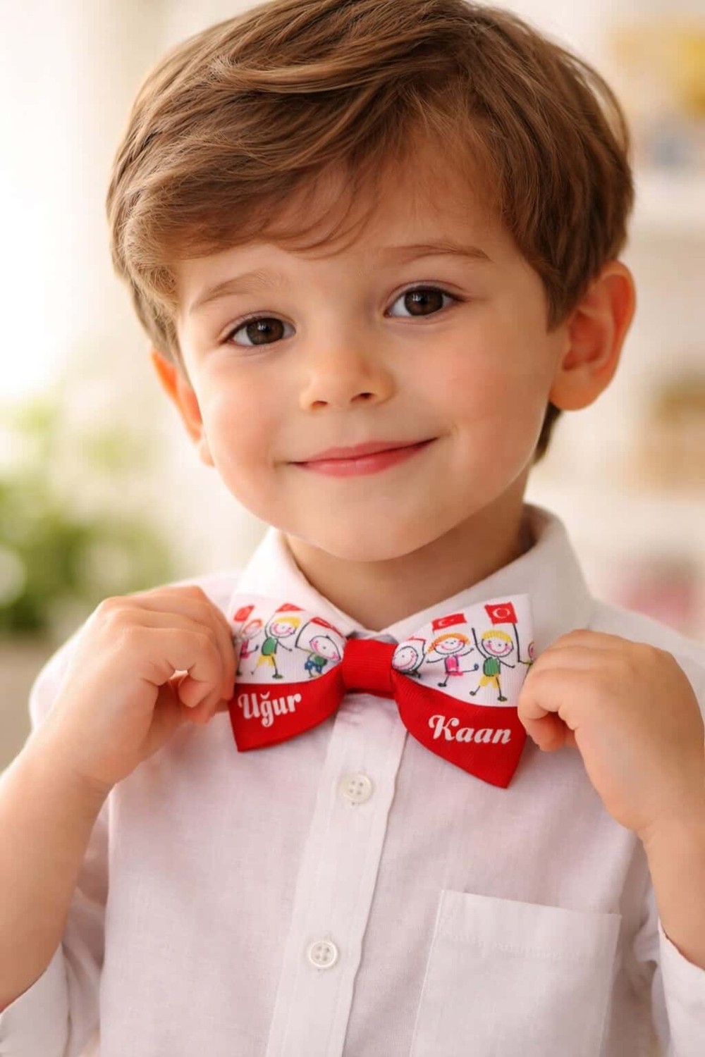 Cicis Accessories Kırmızı Papyon 23 Nisan Isimli Kişiye Özel Desenli Erkek Çocuk Aksesuar görsel 3