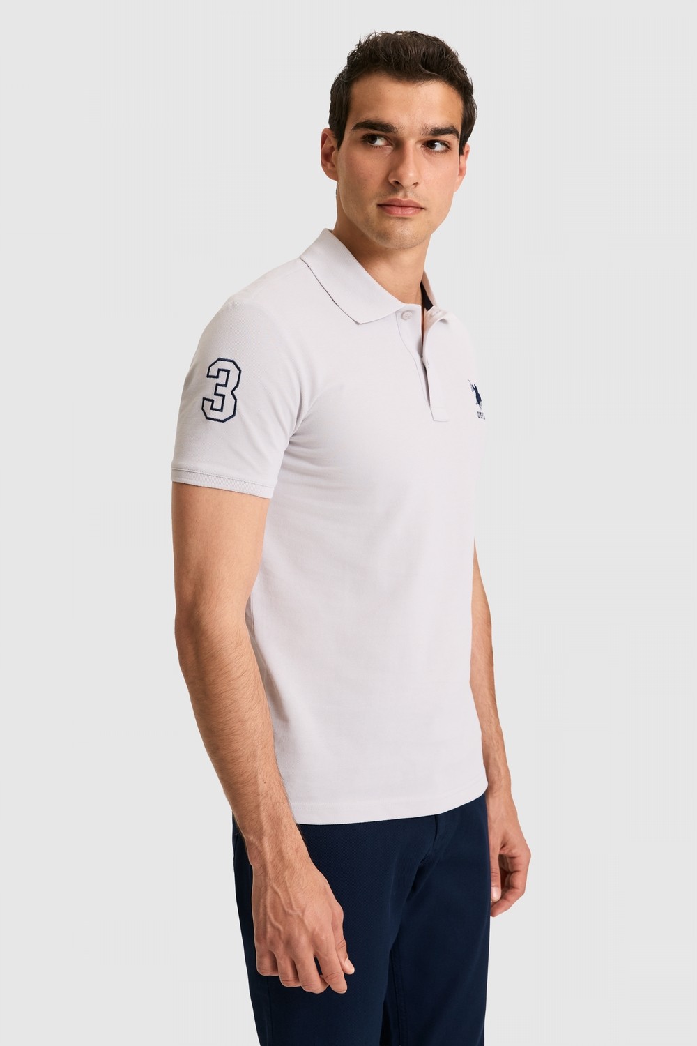 U.S. Polo Assn. Erkek Slim Fit Polo Yaka Yeşil Basic Tişört 50326920-VR235 görsel 3