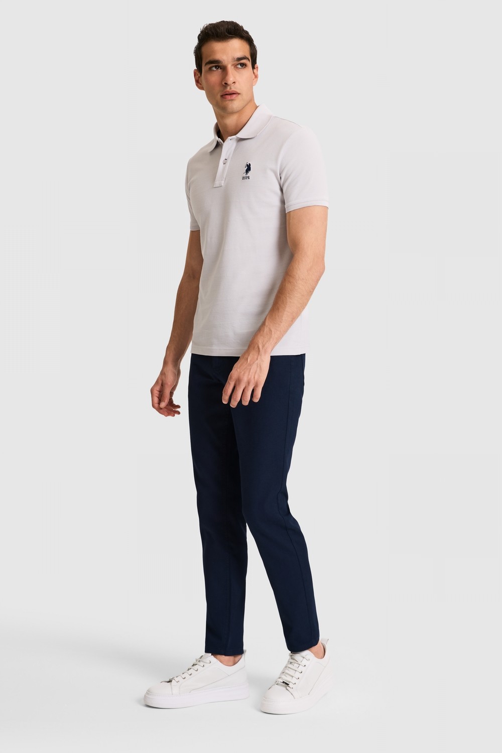 U.S. Polo Assn. Erkek Slim Fit Polo Yaka Yeşil Basic Tişört 50326920-VR235 görsel 4