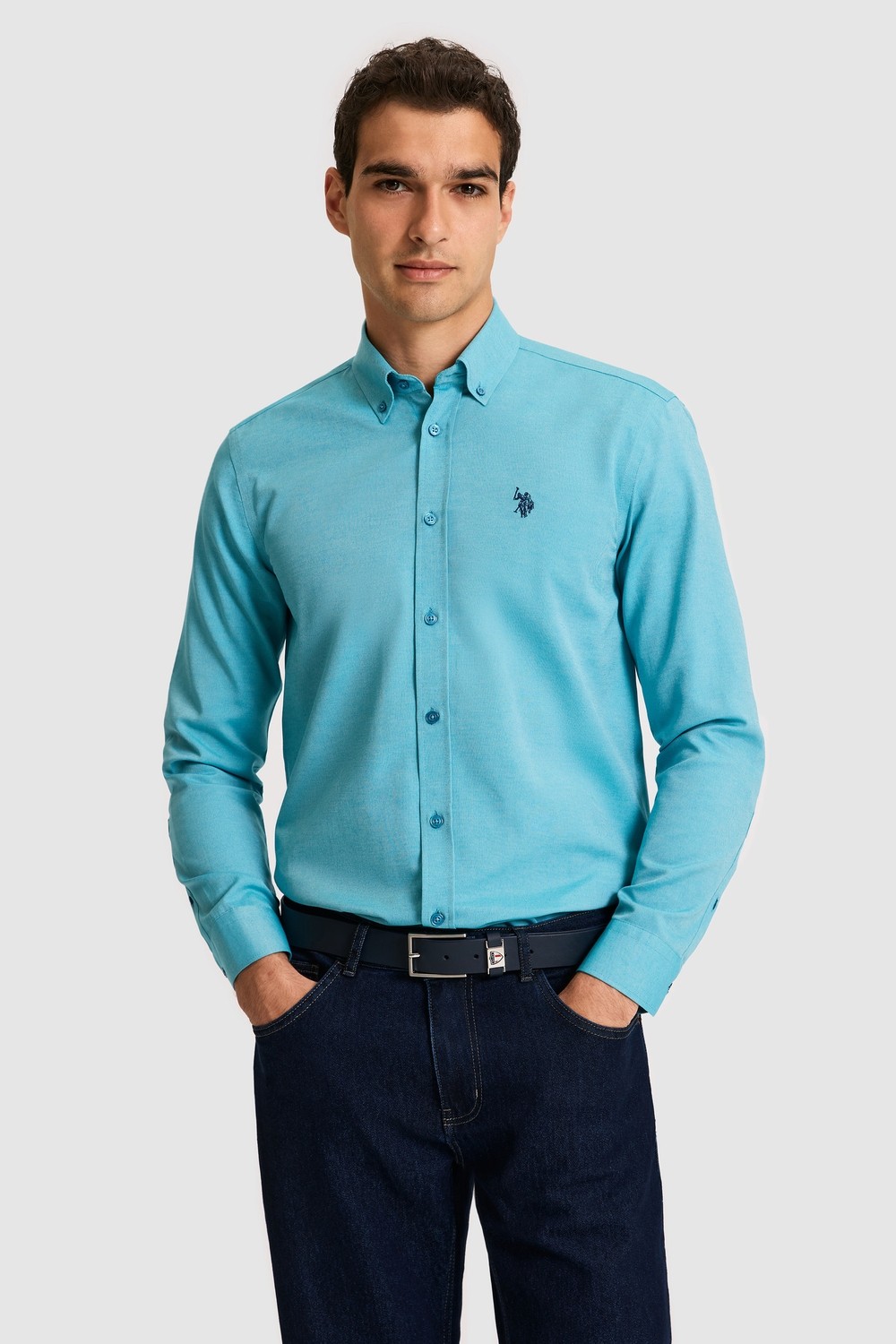 U.S. Polo Assn. Erkek Siyah Uzun Kollu Basic Gömlek 50324708-VR046