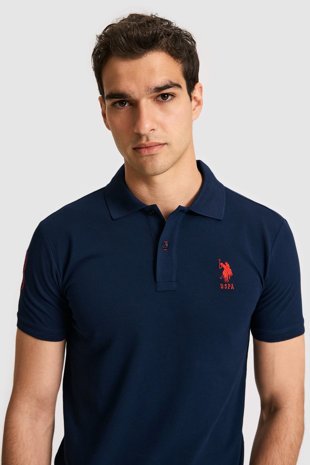U.S. Polo Assn. Erkek Slim Fit Polo Yaka Yeşil Basic Tişört 50326920-VR235 görsel 8