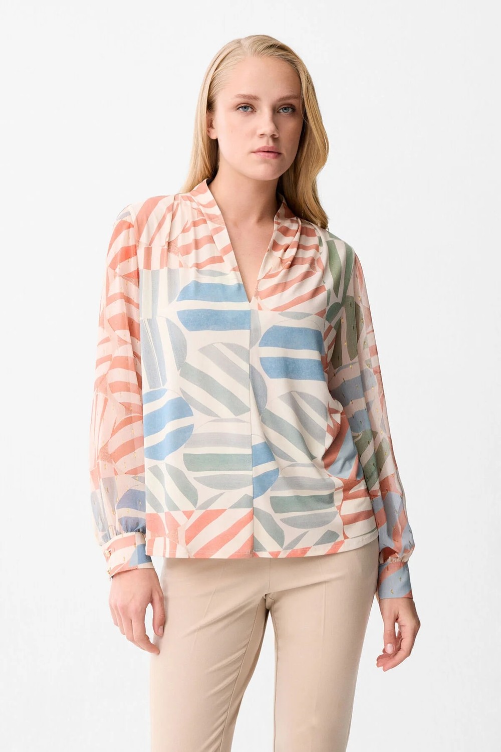 Love My Body Desenli Örme Bluz Coral 115L9893000 görsel 4