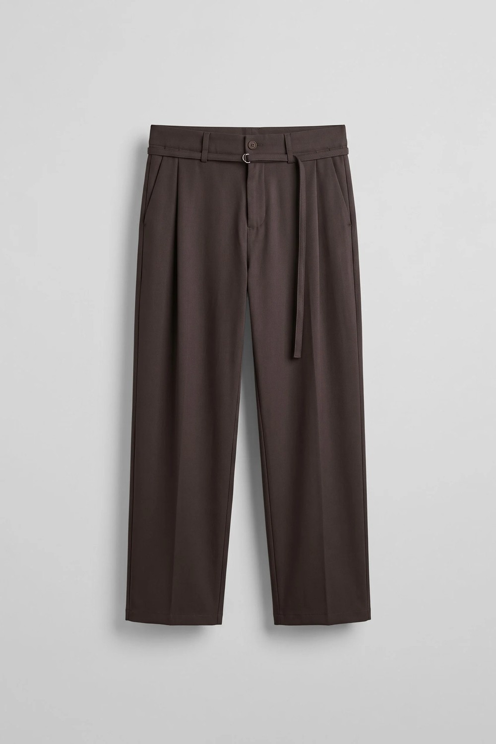 Abluka Online Erkek Baggy Fit Kemer Detaylı Gabardin Kumaş Pantolon Siyah