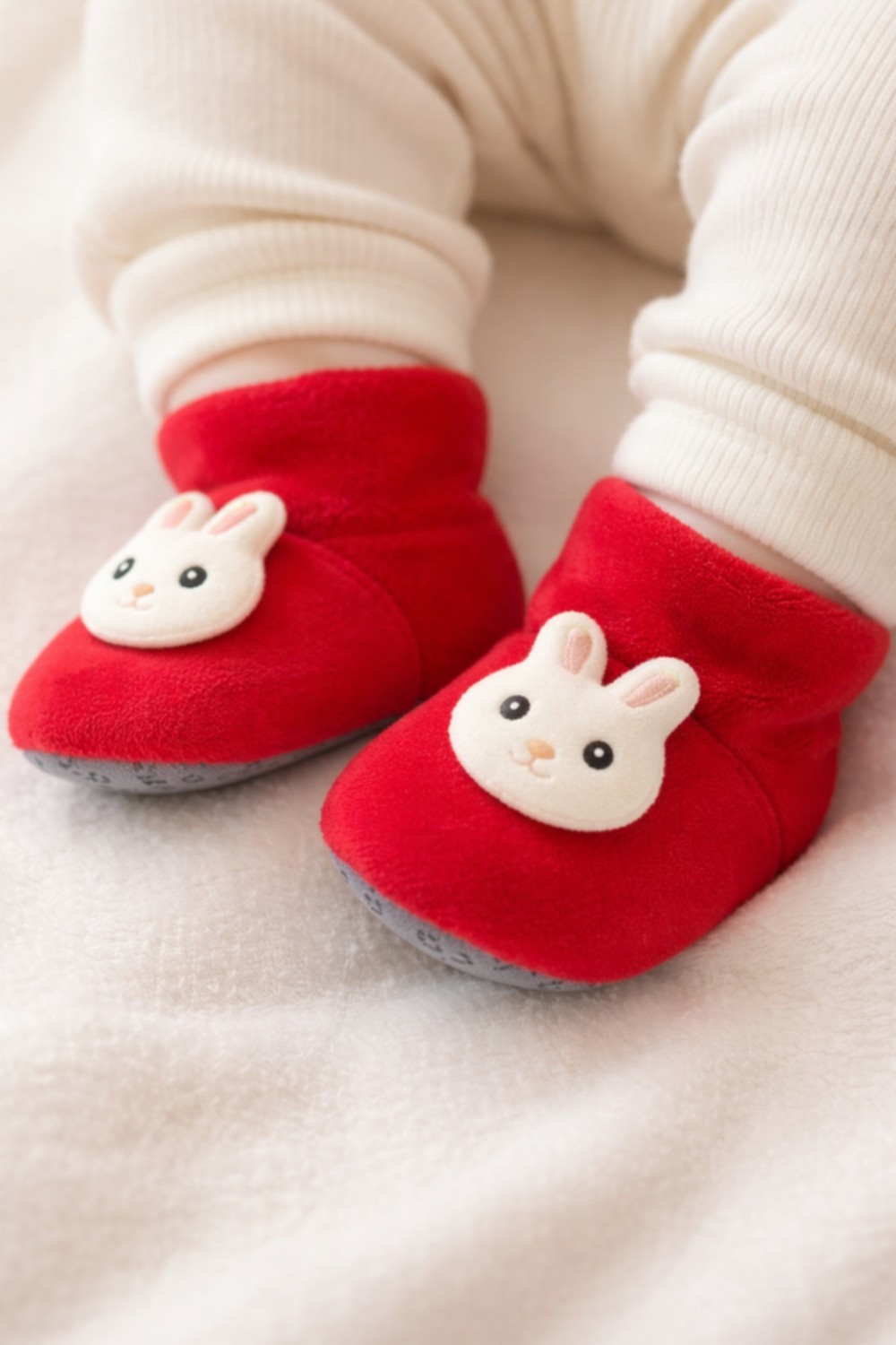 Pufien Kışlık Patik,zilli Peluş Bot, Polar Sevimli Rahat ve Kaymaz Tabanlı, Bebek ve Çocuk