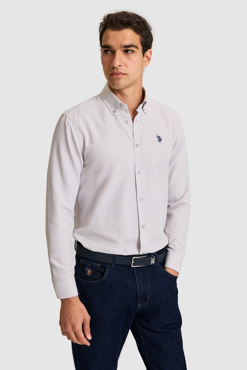 U.S. Polo Assn. Erkek Siyah Uzun Kollu Basic Gömlek 50324708-VR046