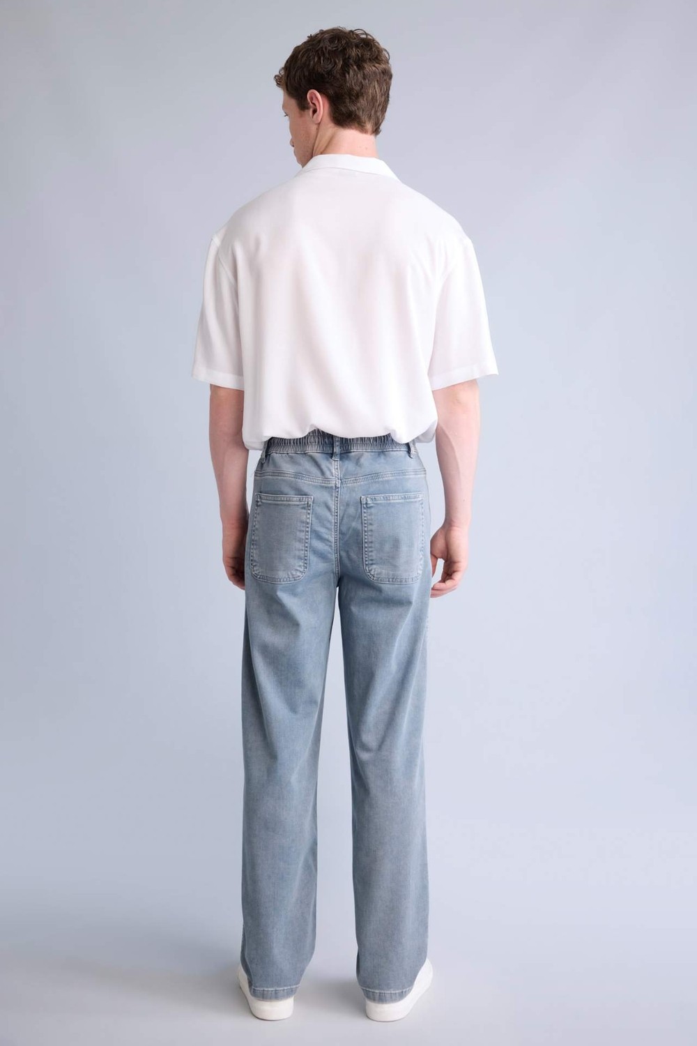 DeFacto Yumuşak Dokulu Beli Lastikli Wide Leg Pantolon H6704AX26SM görsel 5