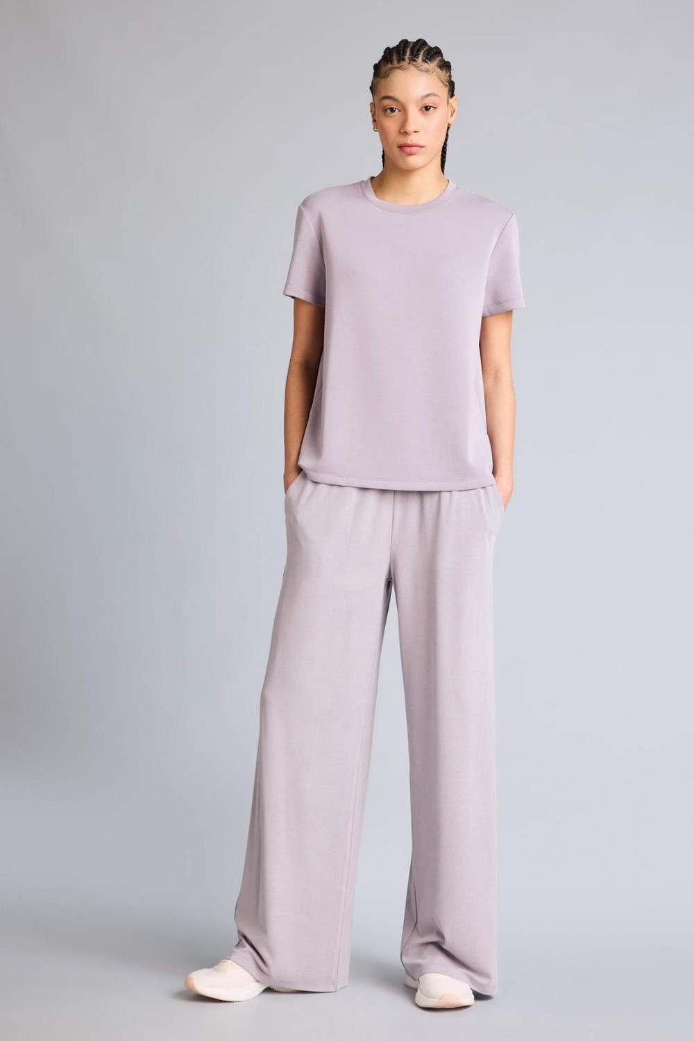 DeFacto Ultra Yumuşak Wide Leg Geniş Paça Standart Boy Modal Sporcu Pantolon G0754AX26SM görsel 2