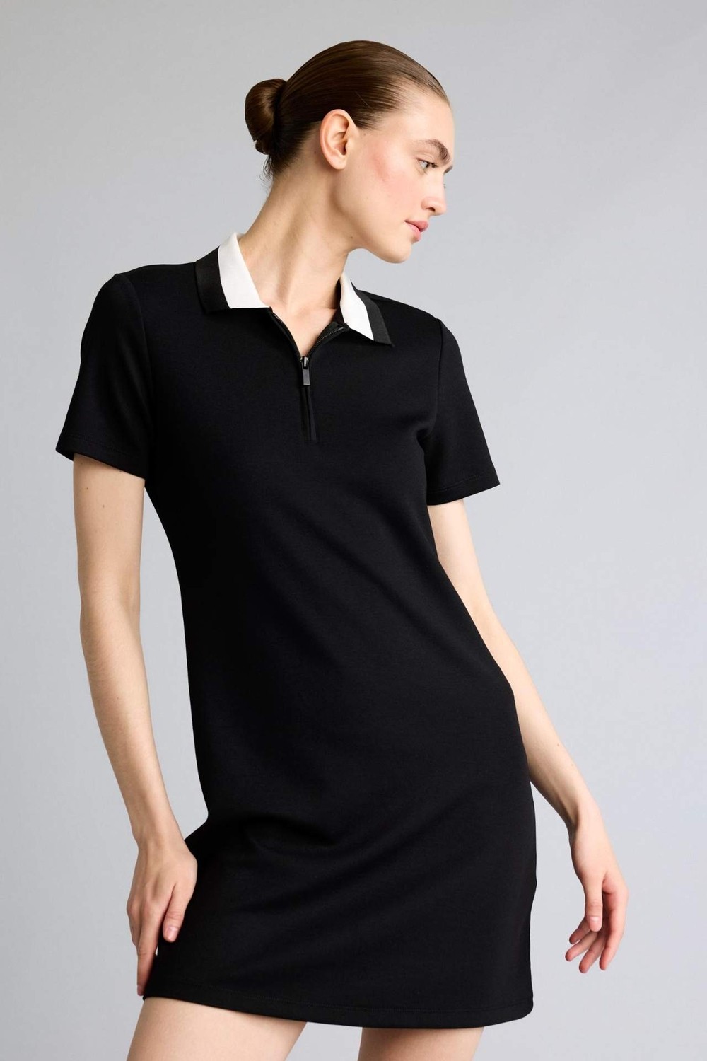 DeFacto Ultra Yumuşak Standart Fit Polo Yaka Basic Kısa Kollu Mini Elbise H8702AX26SM görsel 6