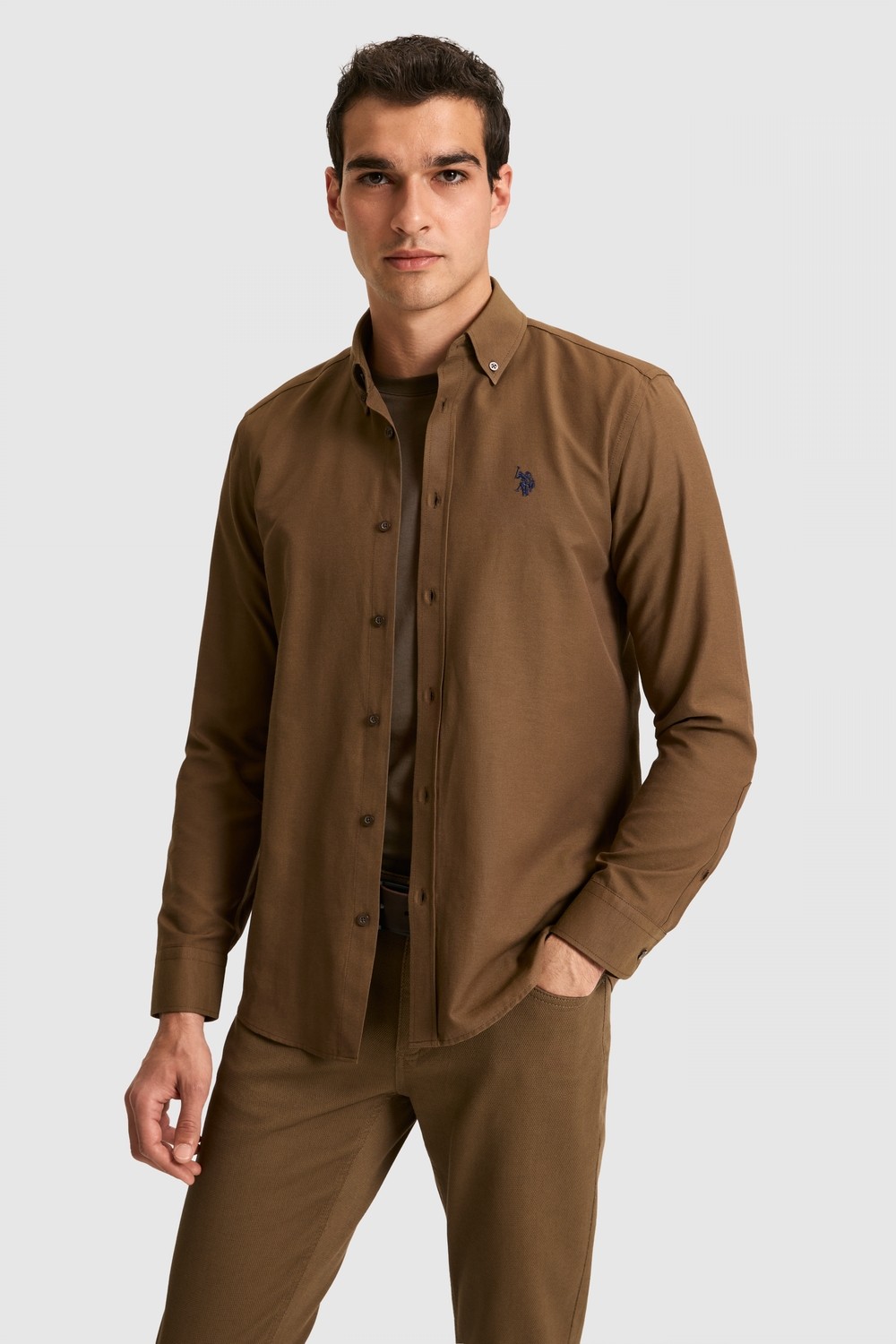U.S. Polo Assn. Erkek Siyah Uzun Kollu Basic Gömlek 50324708-VR046