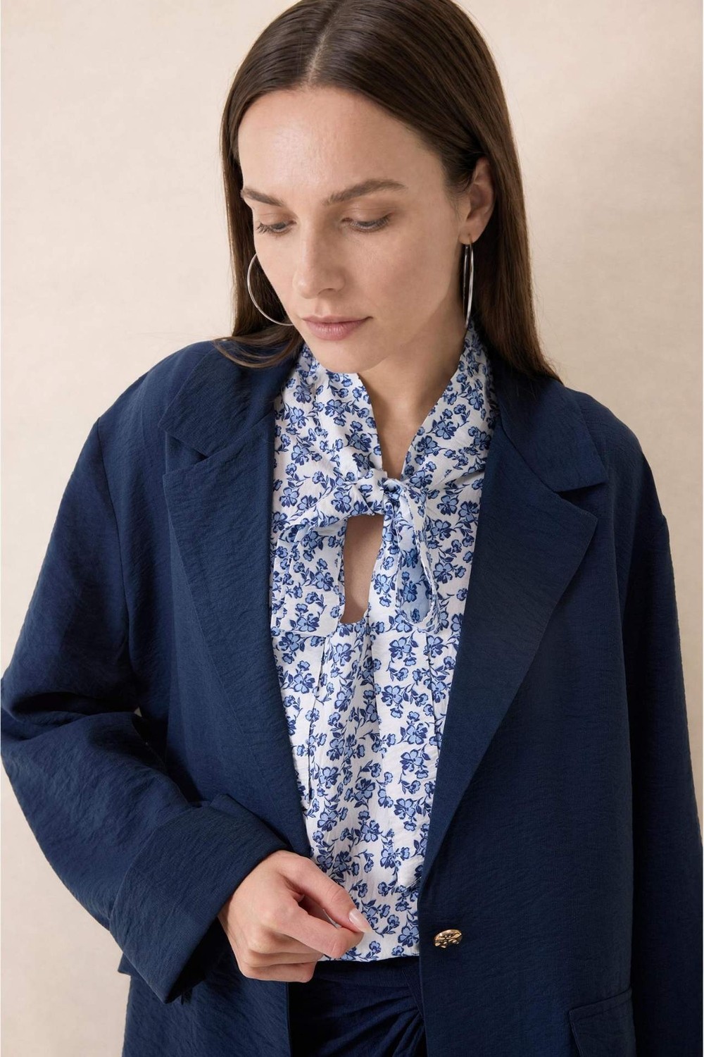 DeFacto Regular Fit Cepli Düğme Kapama Blazer Ceket H1418AX26SM görsel 6