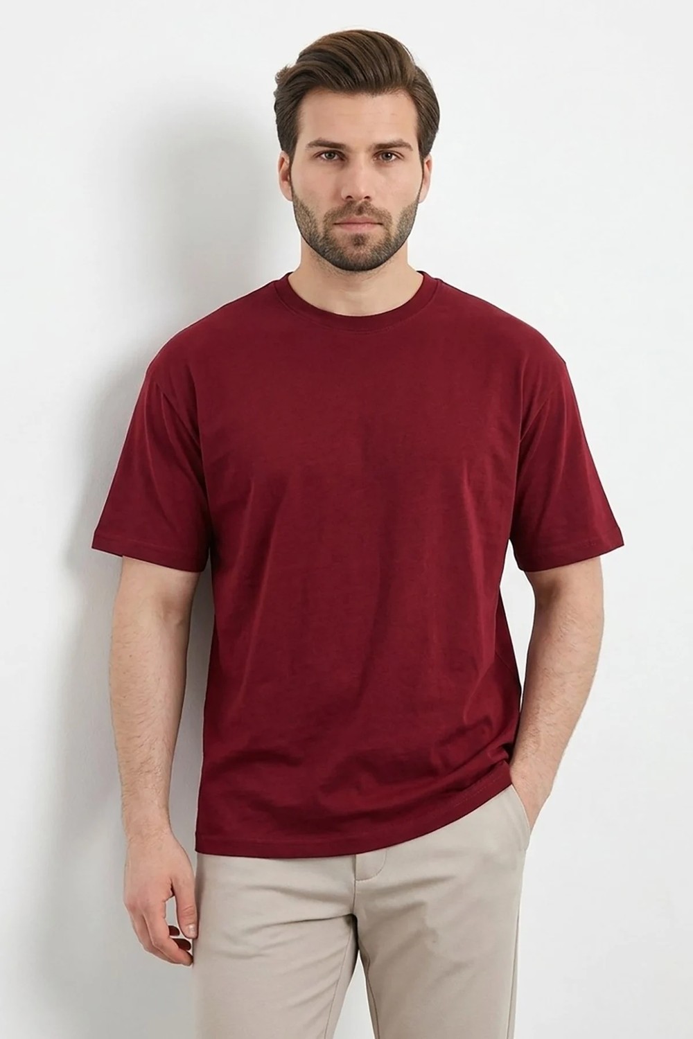 Madmext Siyah Regular Fit Basic Erkek Tişört 6131 görsel 5