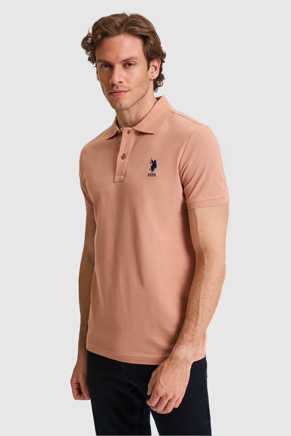 U.S. Polo Assn. Erkek Slim Fit Polo Yaka Yeşil Basic Tişört 50326920-VR235