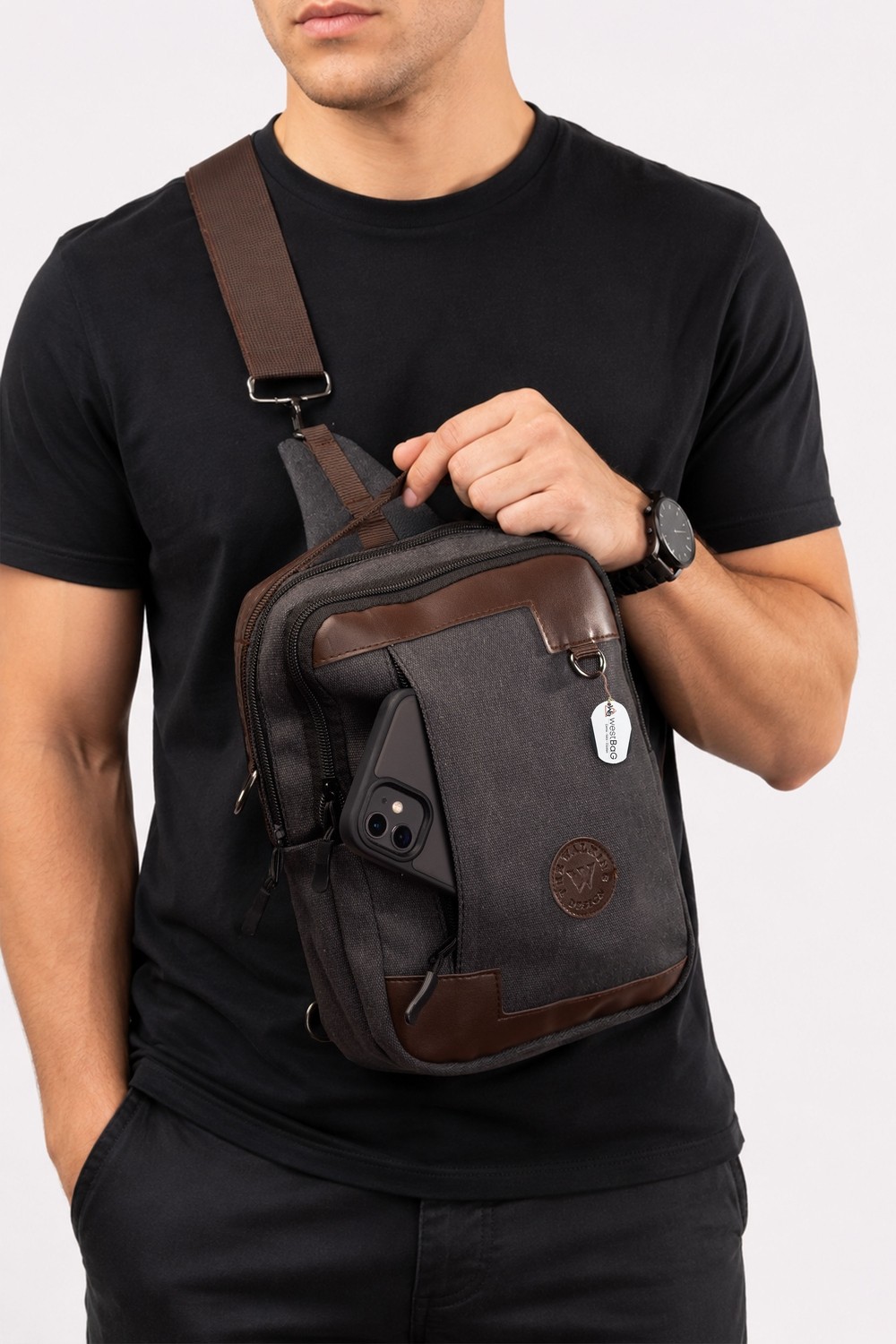 Westbag Kanvas El Omuz Çapraz Askılı ve Göğüs Çantası Bodybag