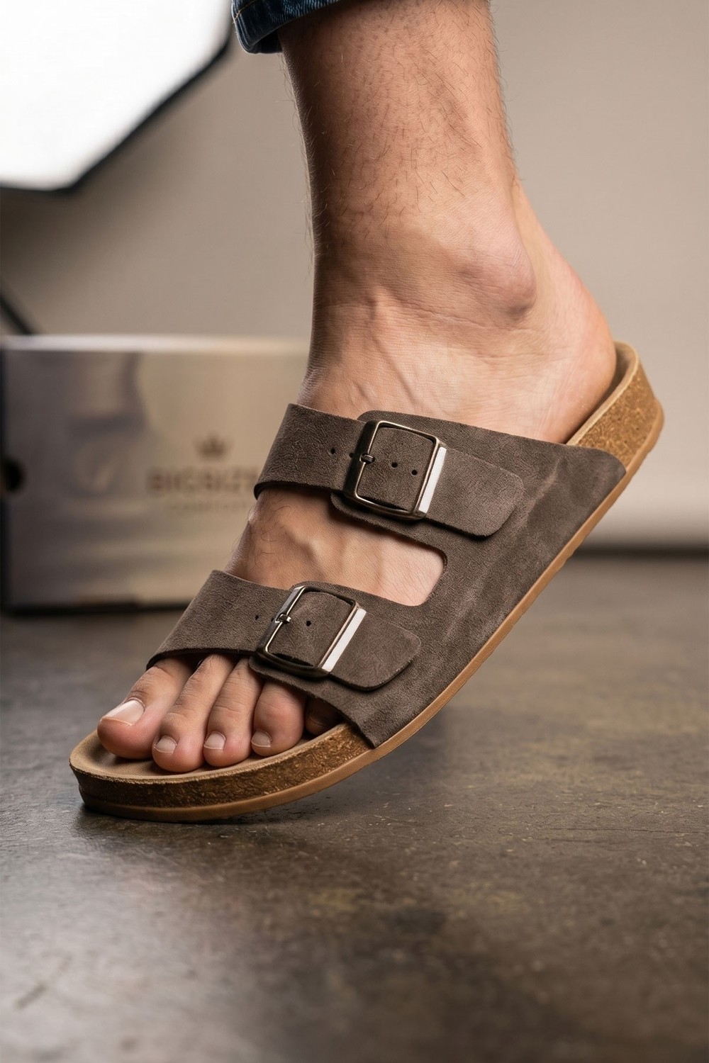 Look Life S963.001 Incim Vizon Comfort Çift Bantlı Erkek Terlik Günlük Sahil Plaj Terliği