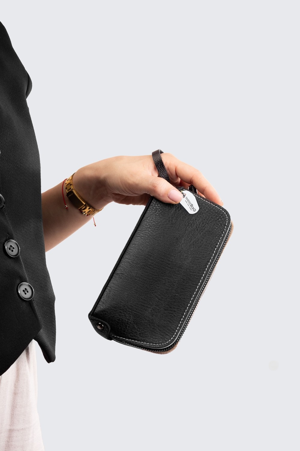 Westbag Unisex Hakiki Dana Derisi Bileklikli El Tutmalı Clutch Çanta görsel 2