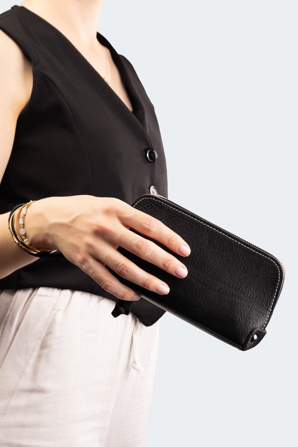 Westbag Unisex Hakiki Dana Derisi Bileklikli El Tutmalı Clutch Çanta görsel 4