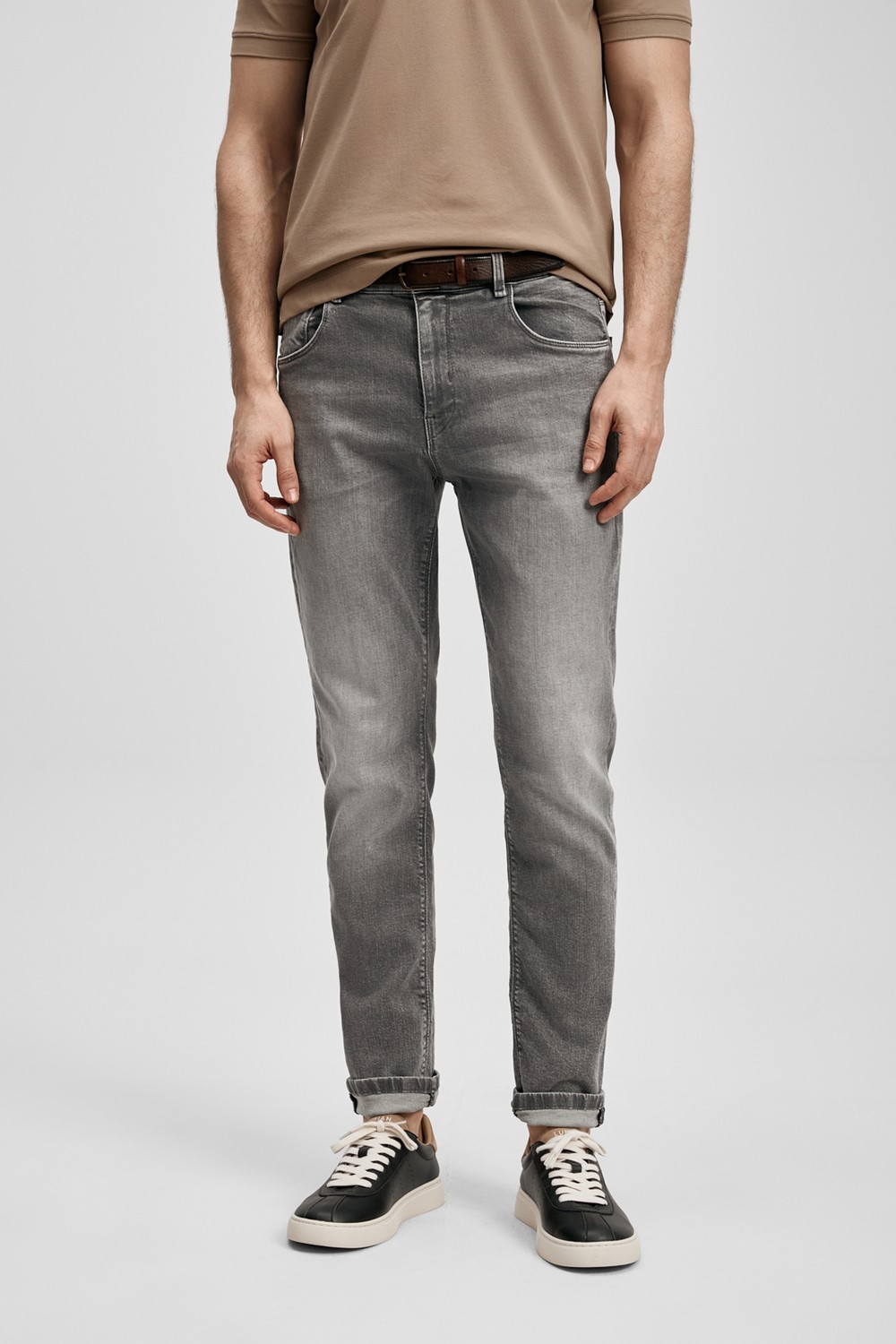 Lufian Tony Smart Jean Erkek Pantolon Slim Fit Açık Gri görsel 2