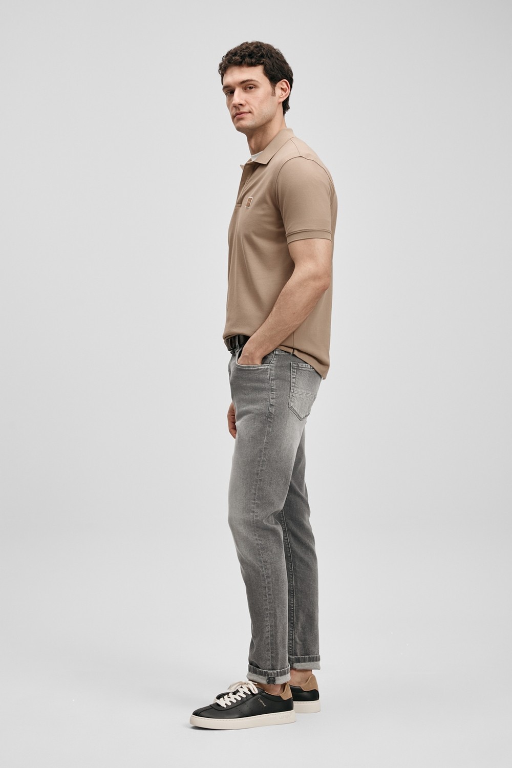 Lufian Tony Smart Jean Erkek Pantolon Slim Fit Açık Gri görsel 3