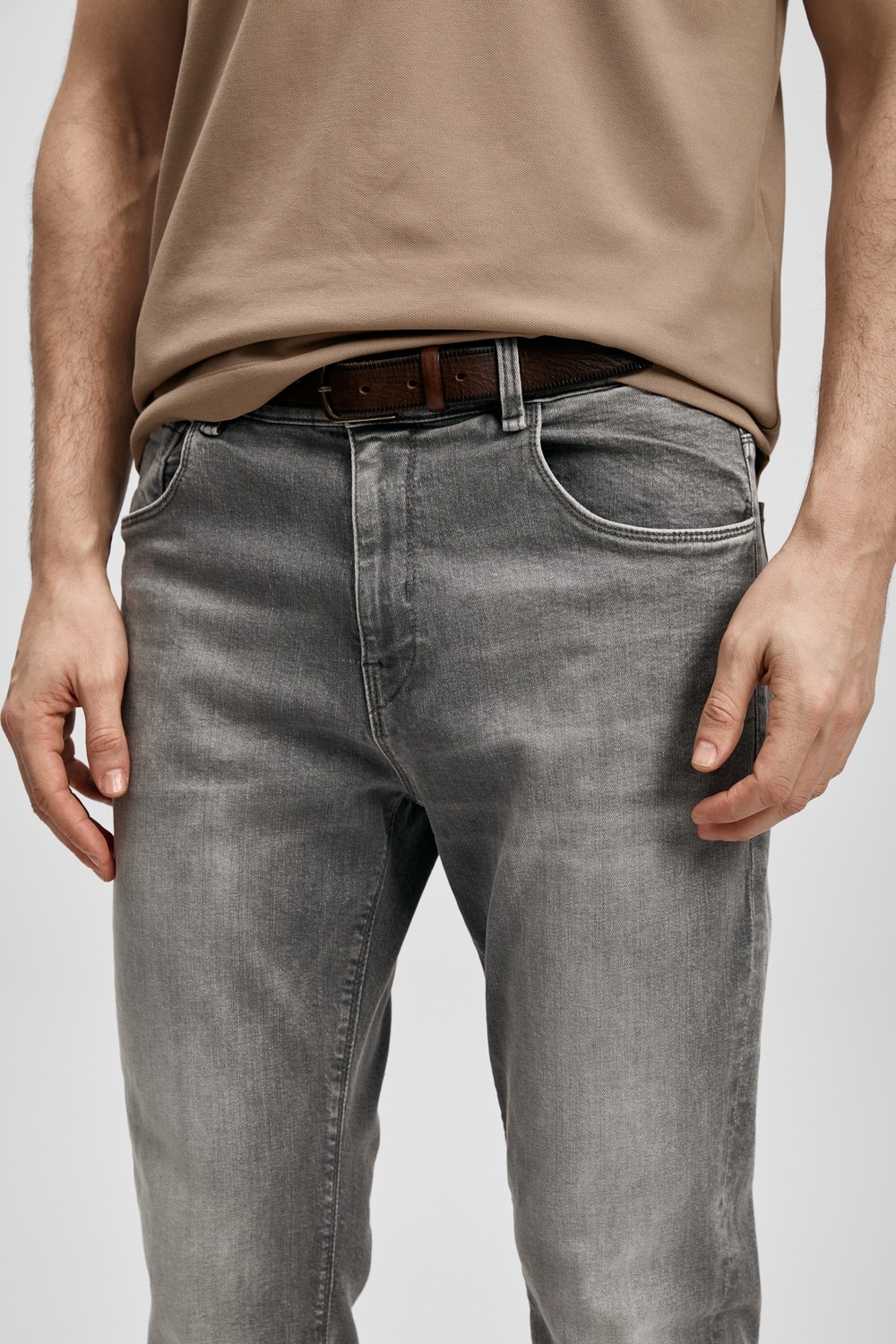 Lufian Tony Smart Jean Erkek Pantolon Slim Fit Açık Gri görsel 5