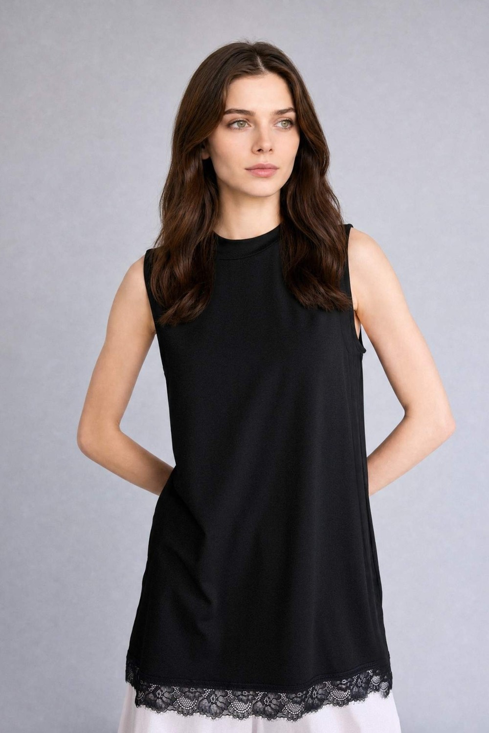 DeFacto Slim Fit Bisiklet Yaka Dantel Detaylı Atlet H3097AX26SM görsel 6