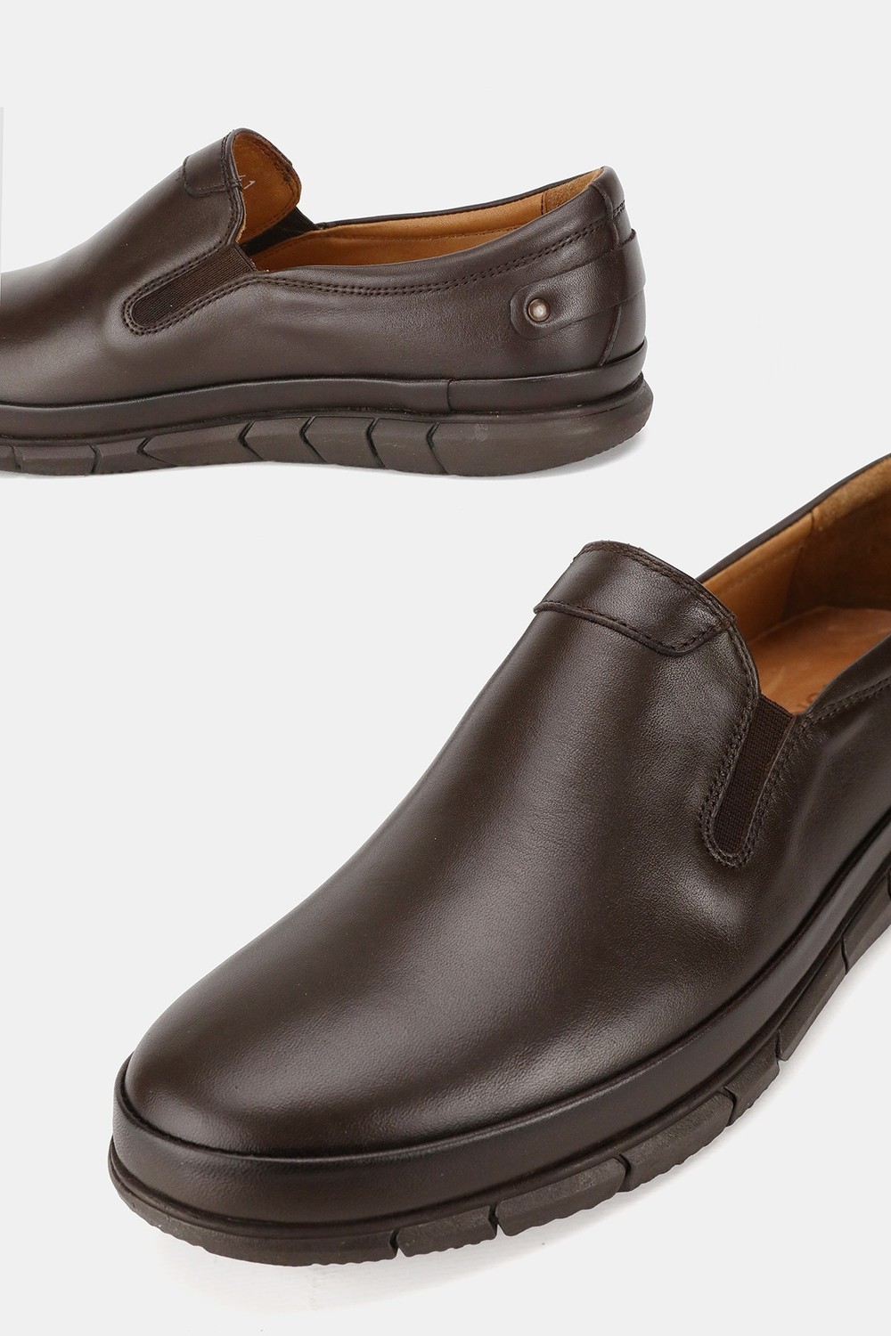 Tunaelli Erkek Kahverengi Hakiki Doğal Deri 39-45 Numara Loafer Günlük Ayakkabı görsel 3