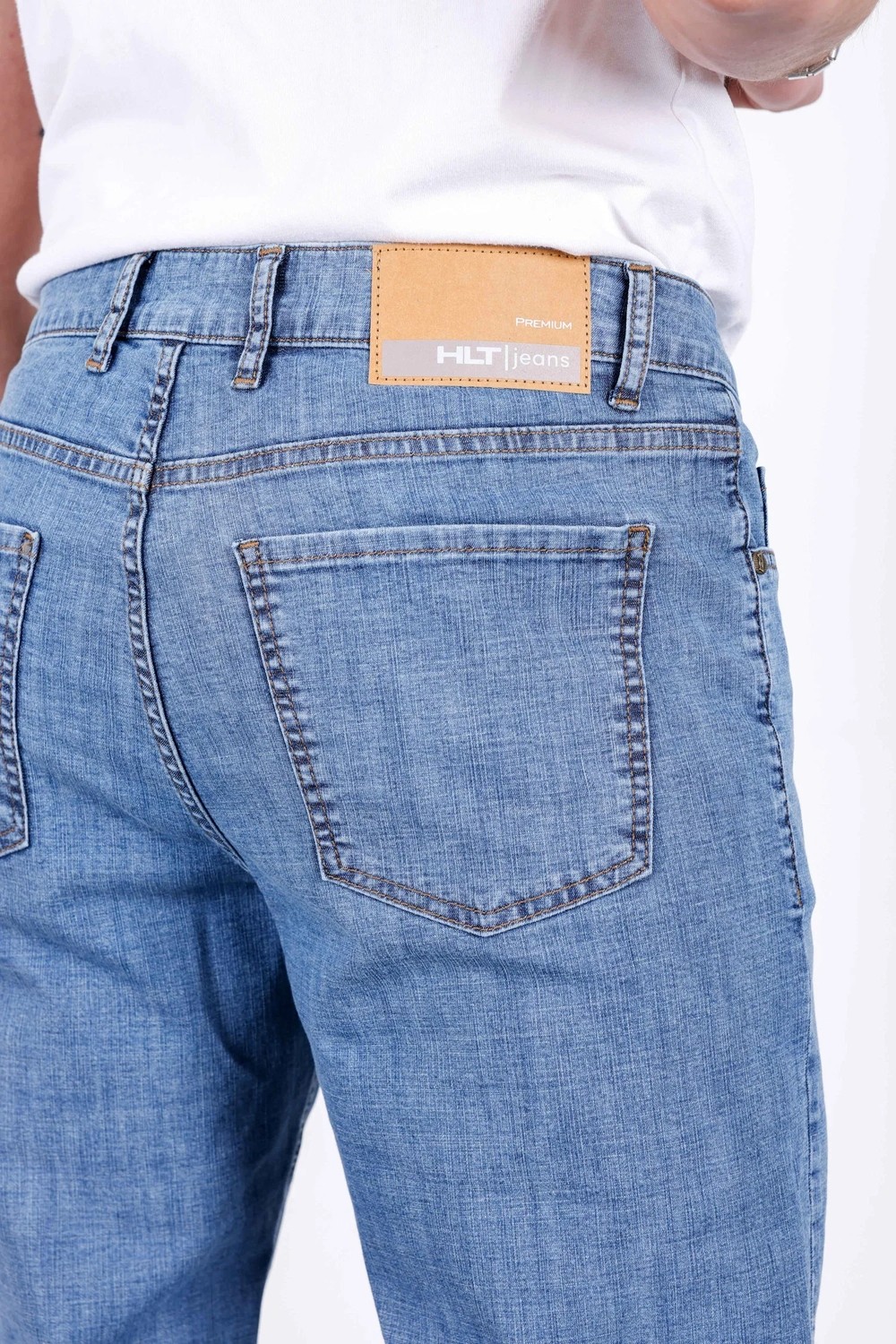 Hlt Jeans Erkek Yazlık Mavi Kar Ince Kumaş Regular Fit Boru Paça Esnek Likralı Jeans HLTHE001969