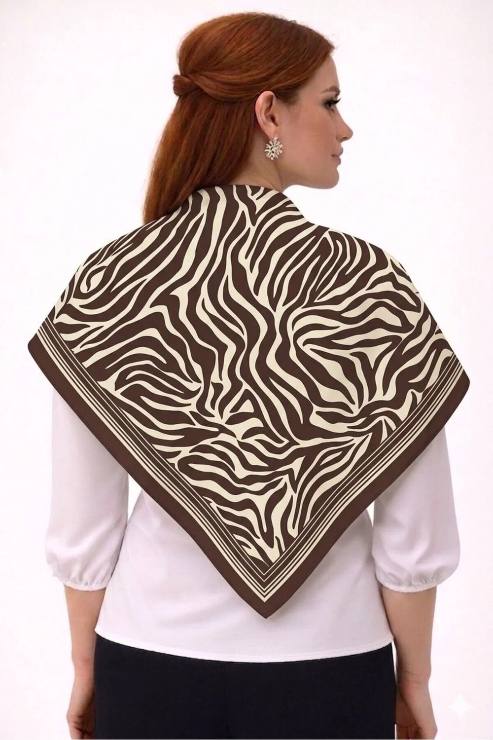 Tarzını Seç Lacivert Queen Fular / Bandana / Aksesuar / Eşarp 90X90 cm görsel 6