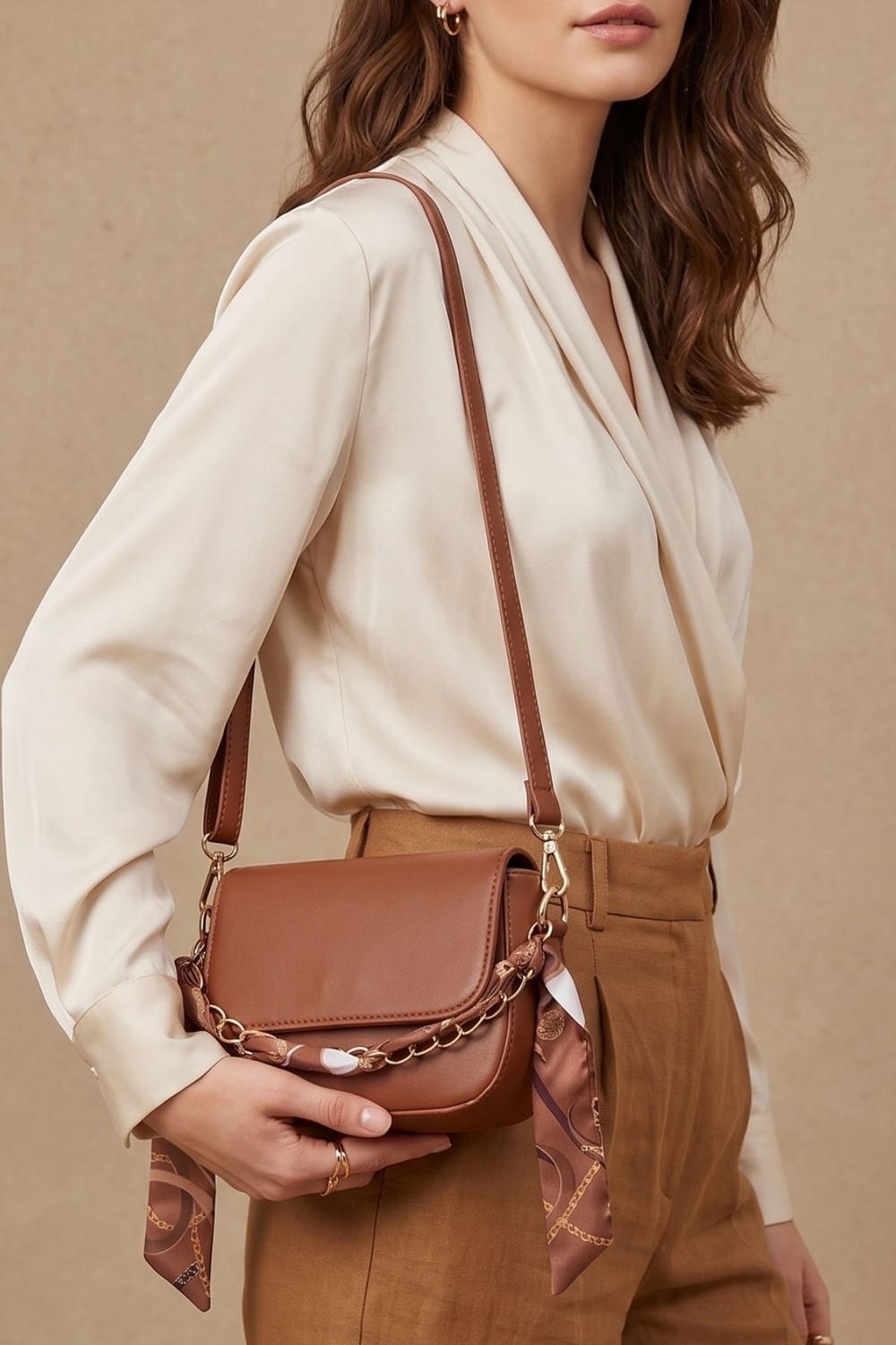 Vivazzaluxe Silk & Chain Model Mini Kadın Deri El, Kol, Omuz Çanta görsel 7