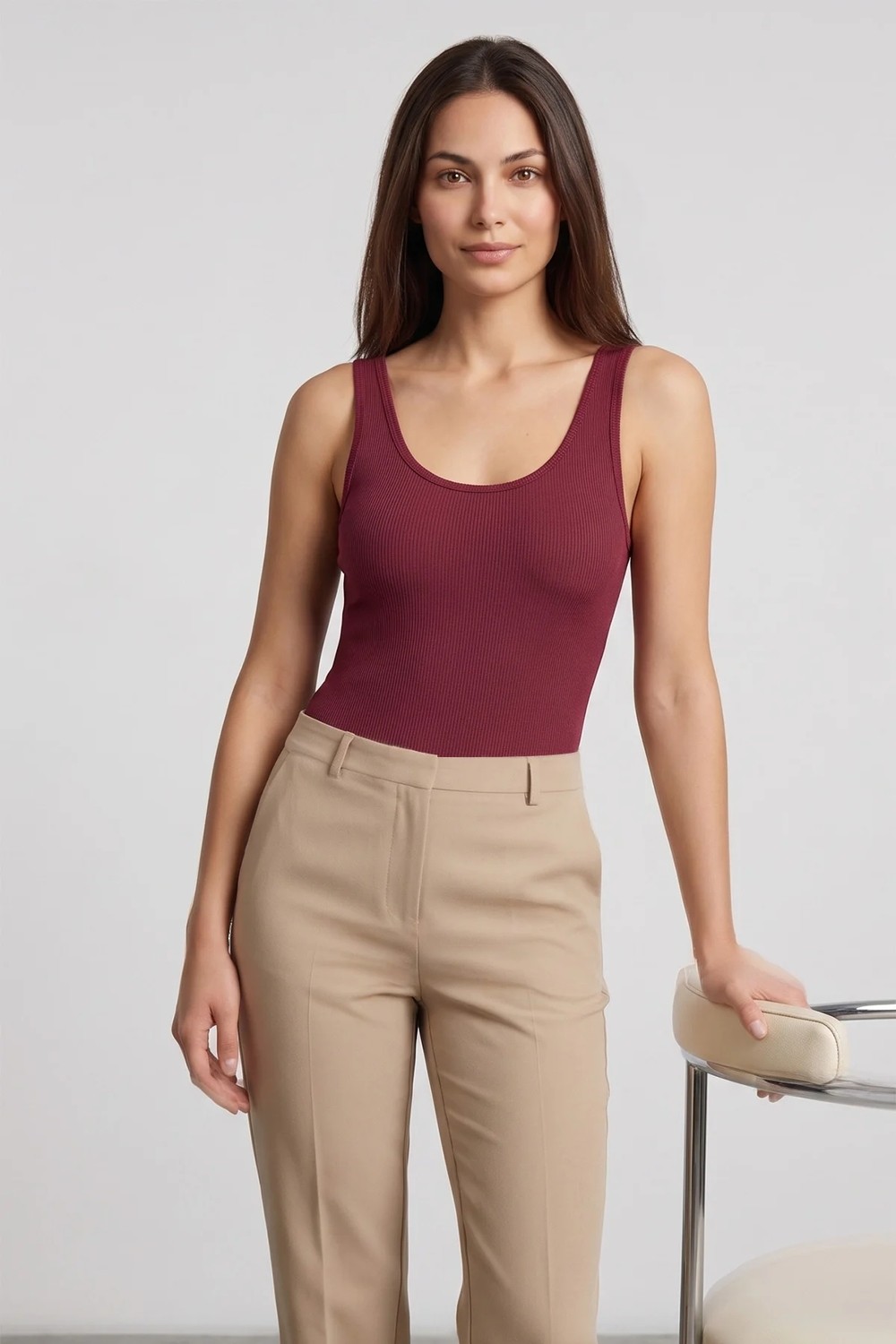 FullaModa Fitilli Kalın Askılı Kaplı Body