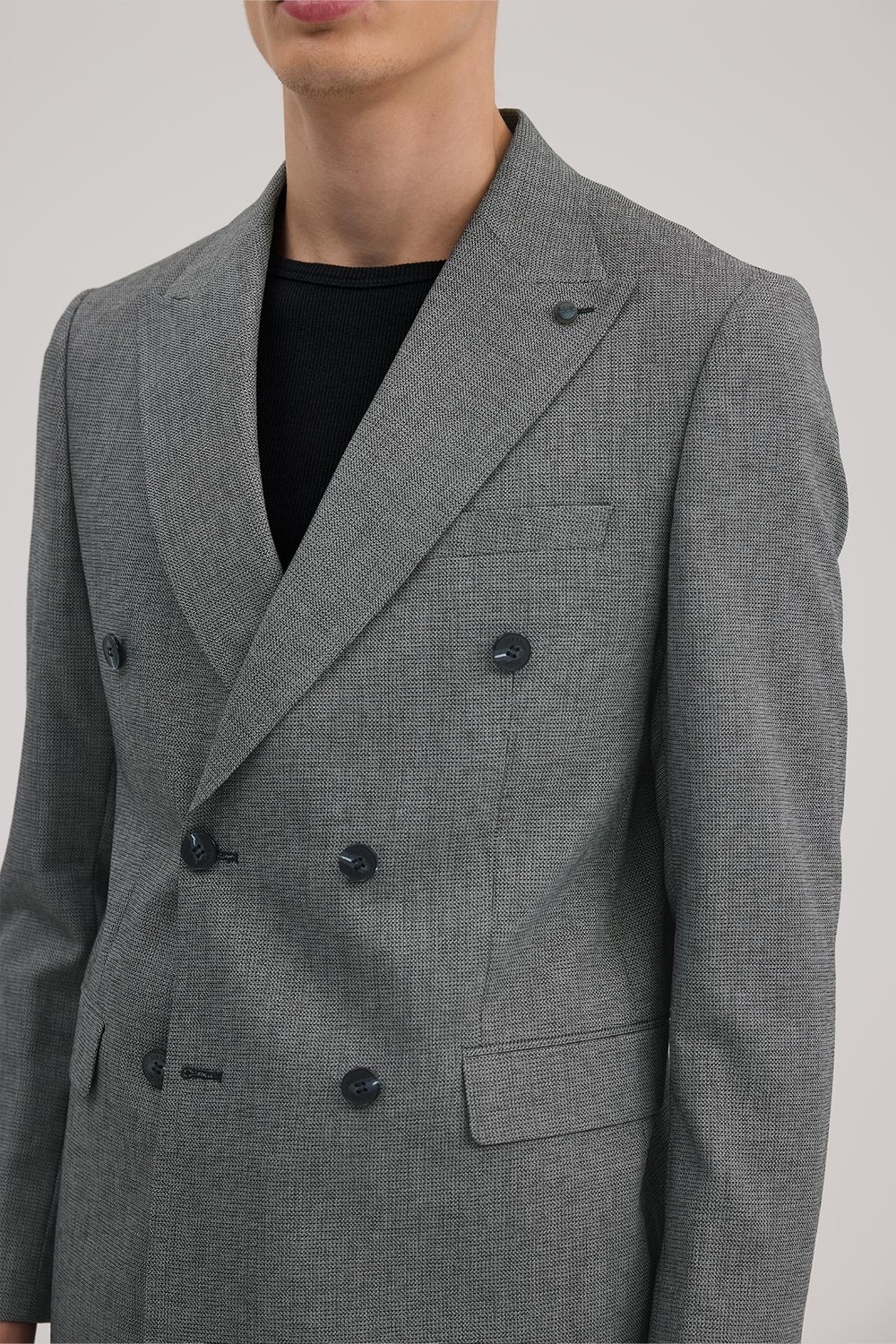 Jakamen Lacivert Slim Fit Kruvaze Erkek Takım Elbise10 görsel 2