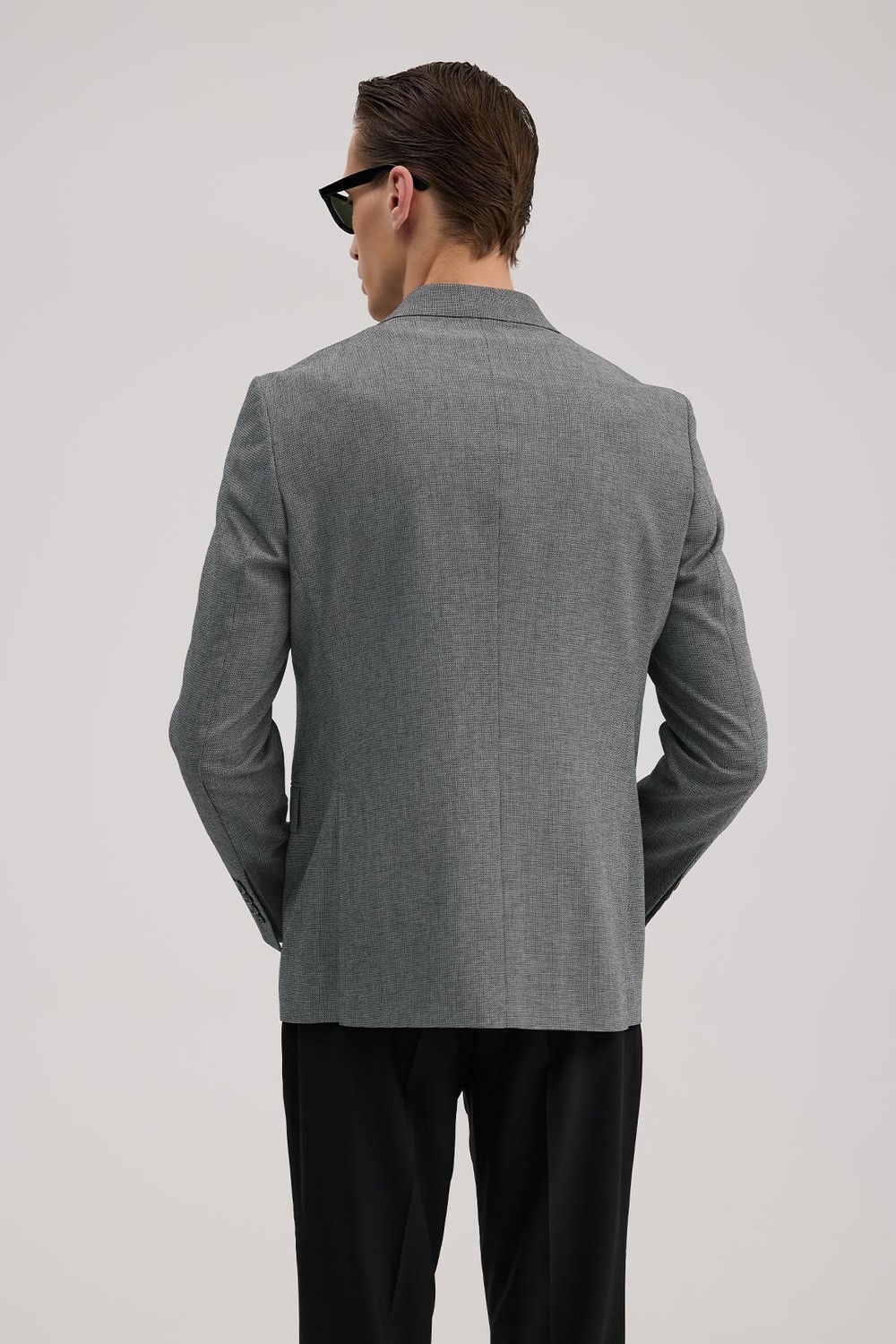 Jakamen Lacivert Slim Fit Kruvaze Erkek Takım Elbise görsel 2