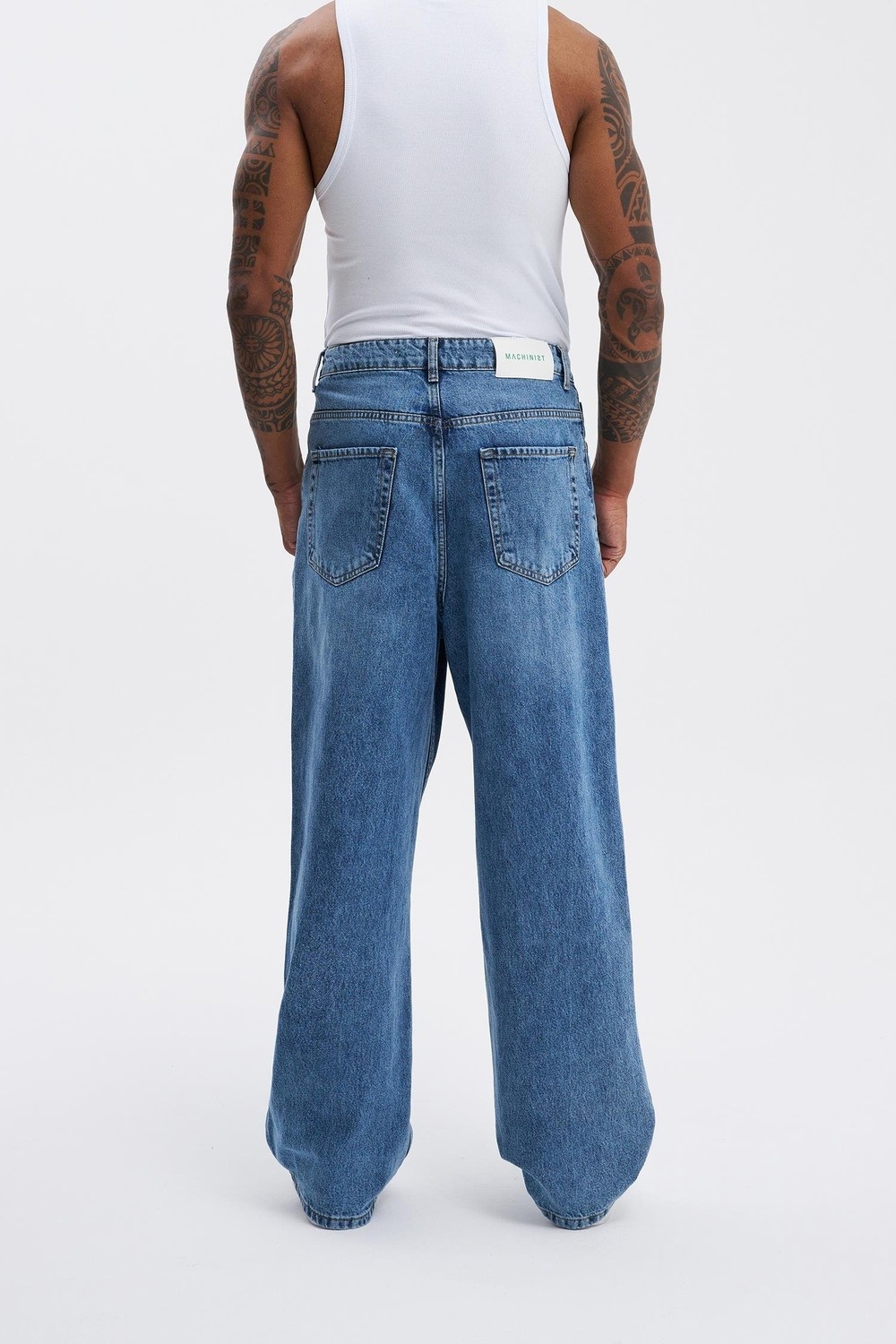 Machinist Erkek Oversize Baggy Jean Pantolon Açık Mavi görsel 4