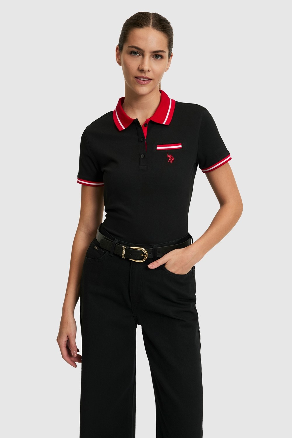 U.S. Polo Assn. Kadın Beyaz Tişört Basic 50323455-VR013