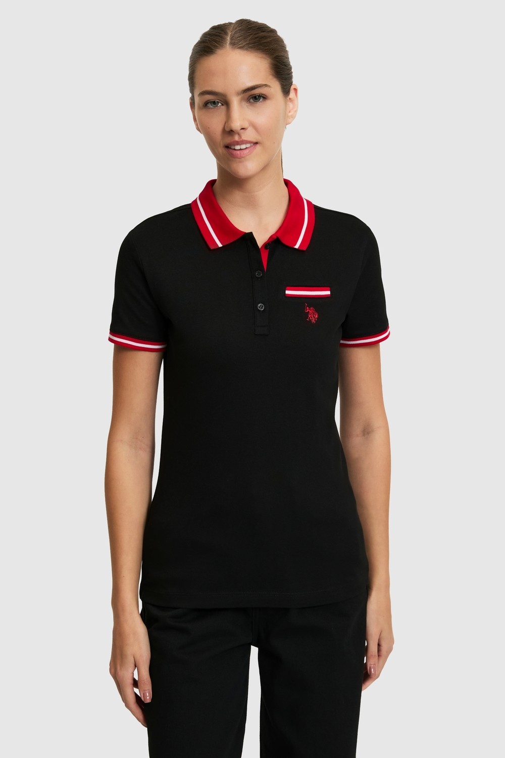 U.S. Polo Assn. Kadın Beyaz Tişört Basic 50323455-VR013 görsel 3