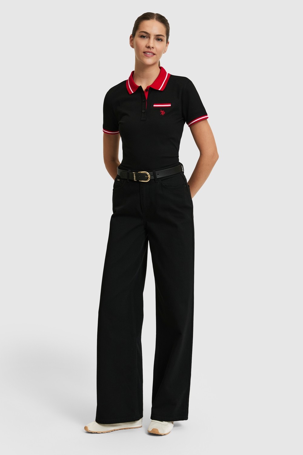 U.S. Polo Assn. Kadın Beyaz Tişört Basic 50323455-VR013 görsel 4