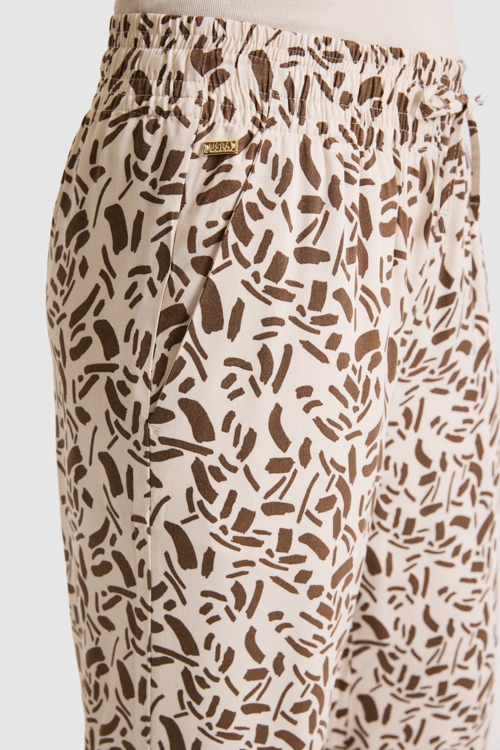 U.S. Polo Assn. Kadın Krem Kanvas Pantolon 50325528-VR071 görsel 6