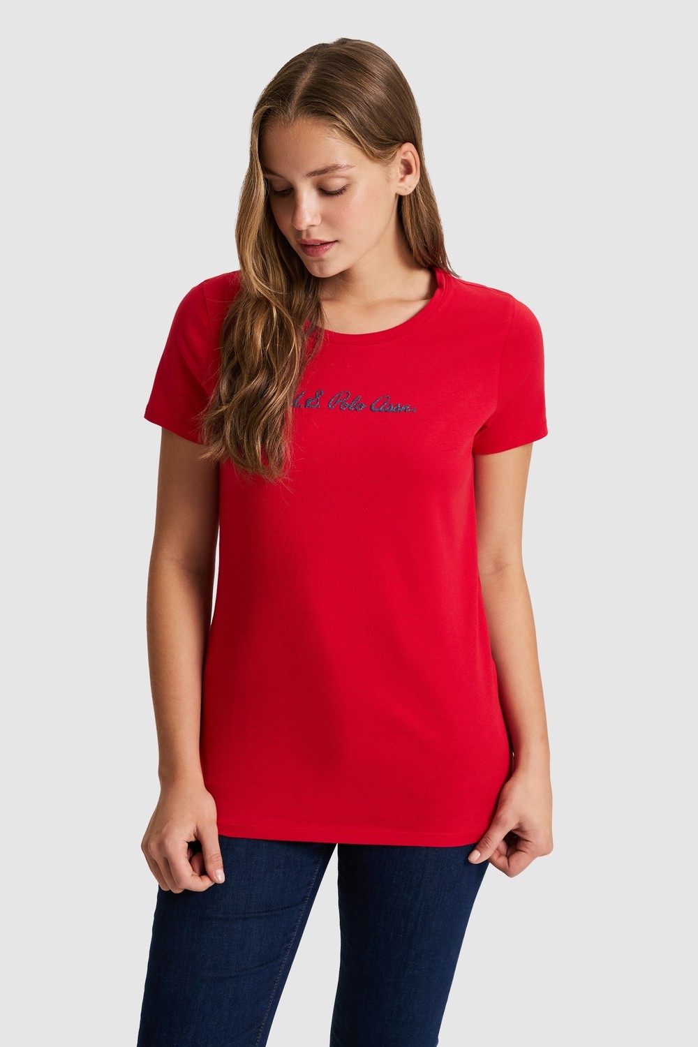 U.S. Polo Assn. Kadın Koyu Yeşil Basic Tişört 50323450-VR079