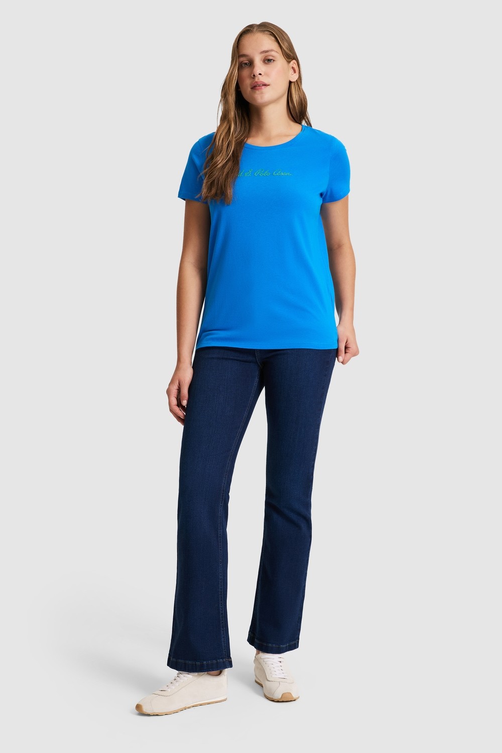 U.S. Polo Assn. Kadın Koyu Yeşil Basic Tişört 50323450-VR079 görsel 4