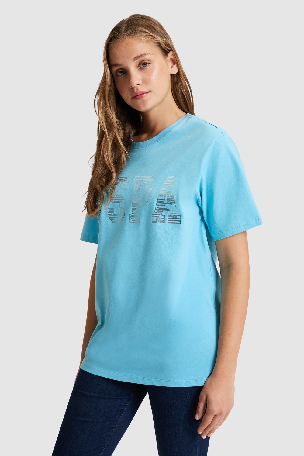U.S. Polo Assn. Kadın Somon Bisiklet Yaka Basic Tişört 50321690-VR204