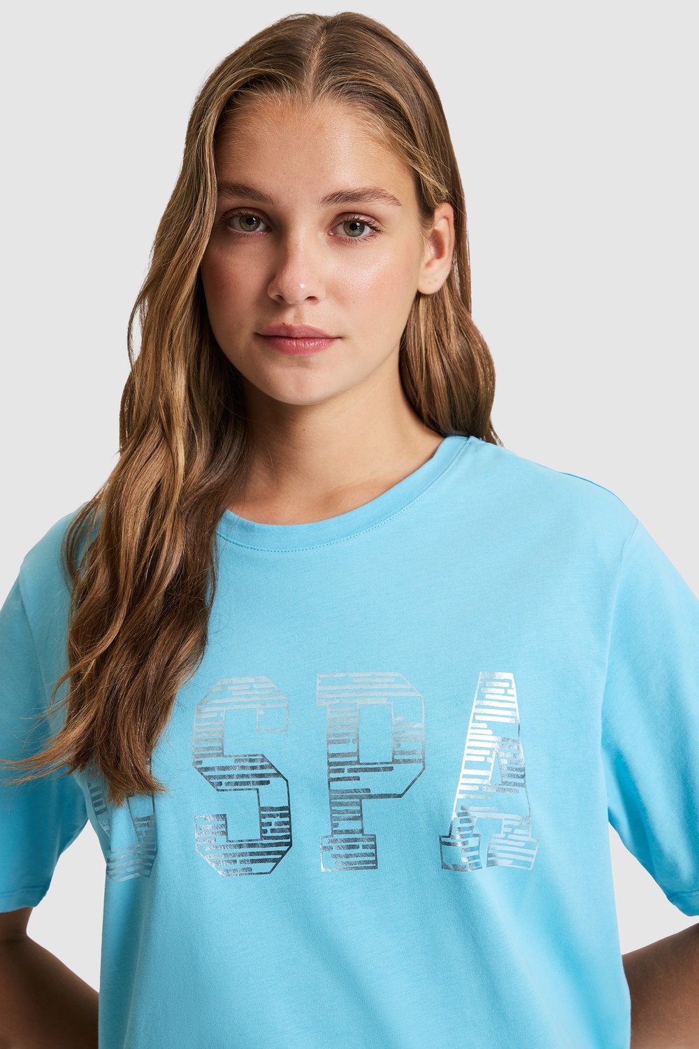 U.S. Polo Assn. Kadın Somon Bisiklet Yaka Basic Tişört 50321690-VR204 görsel 8