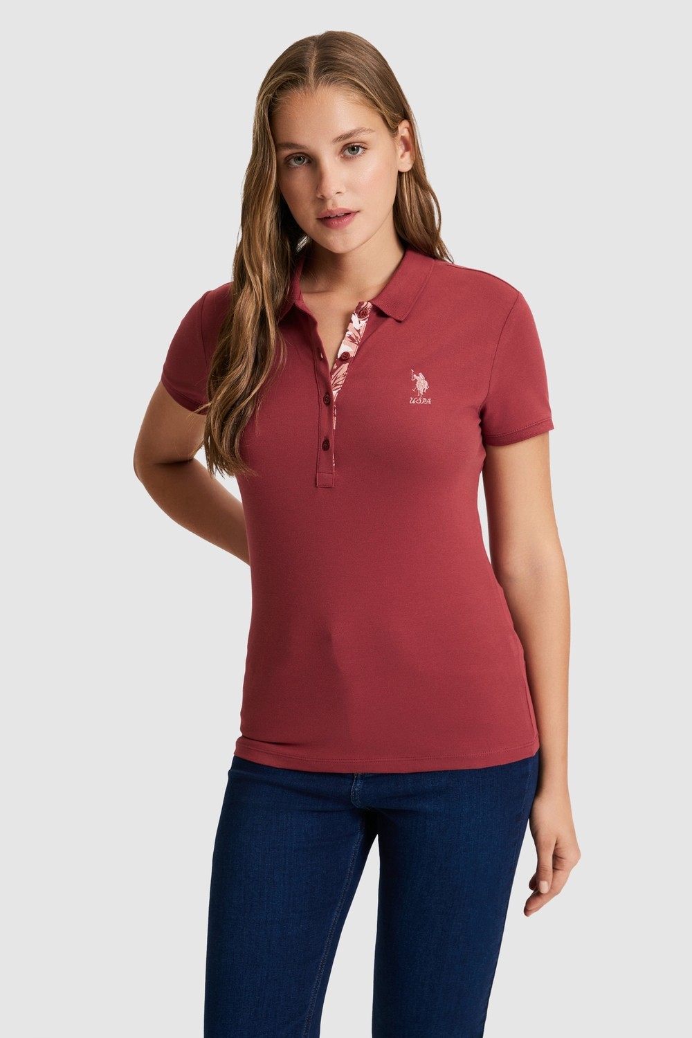 U.S. Polo Assn. Kadın Siyah Polo Yaka Basic Tişört 50321798-VR046